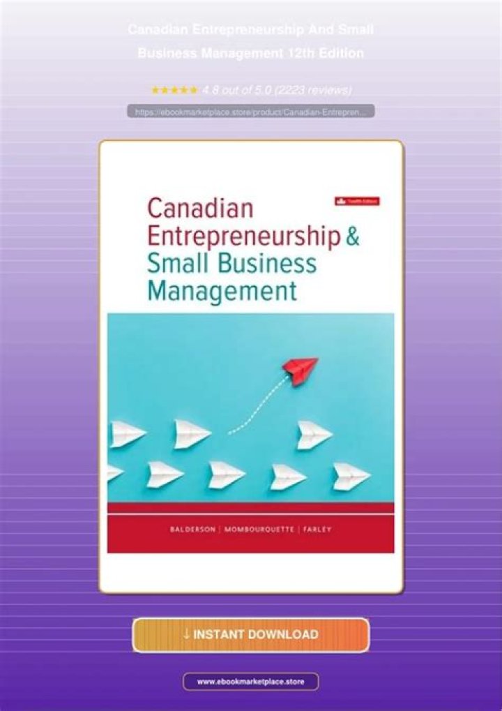 Canadian Entrepreneurship & Small Business Management: A Essential PDF Guide