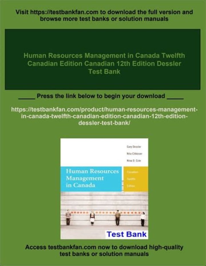 Canadian Human Resource Management 11th Edition by Schwind – PDF Download