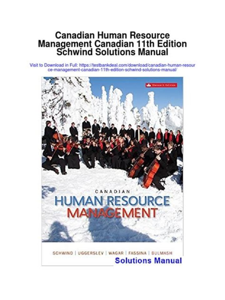 Canadian Human Resource Management 11th Edition - Schwind PDF Free