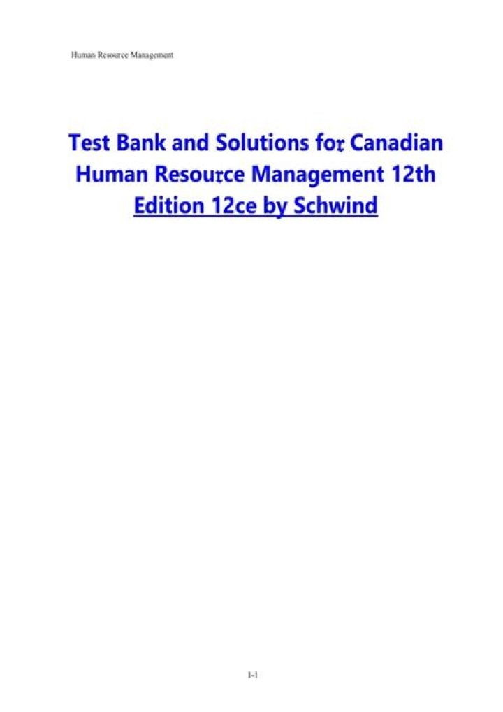 Canadian Human Resource Management 12th Edition – PDF Free Download