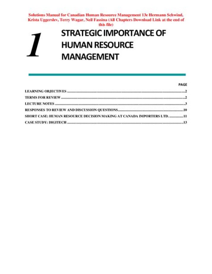 Canadian Human Resource Management: A Strategic Approach 11th Edition PDF Guide