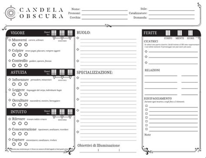 Candela Obscura Character Sheet PDF – Detailed Game Profile & Stats