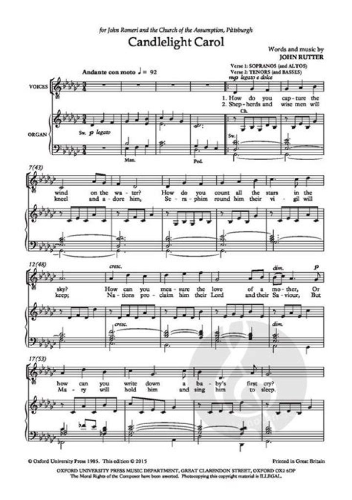 Candlelight Carol Sheet Music PDF Free Download – Instant Access