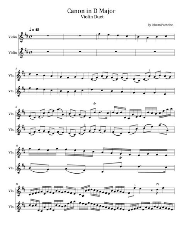 Canon in D Major Violin Sheet Music PDF – Download Free PDF