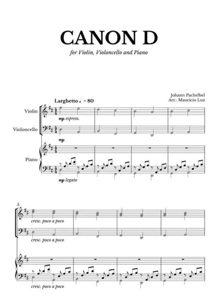 Canon in D Piano & Cello Sheet Music PDF – Download Instantly