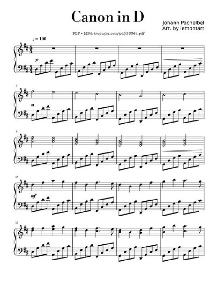 Free Canon in D Sheet Piano PDF – Play Classic Music Easily