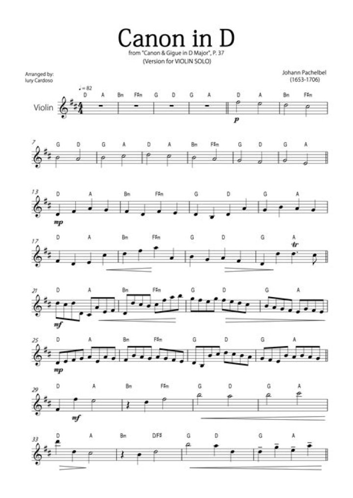 Canon in D: Free Violin & Piano Sheet Music PDF for Download