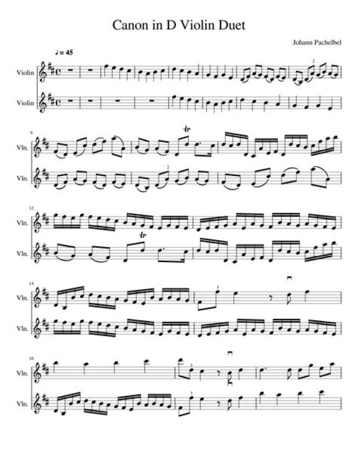 Free Canon in D Violin Duet Sheet Music PDF for Instant Download