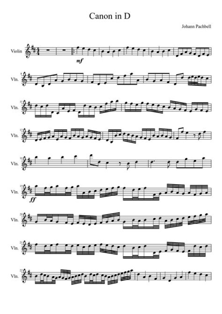 Free Canon in D Violin Sheet Music PDF – Download Now