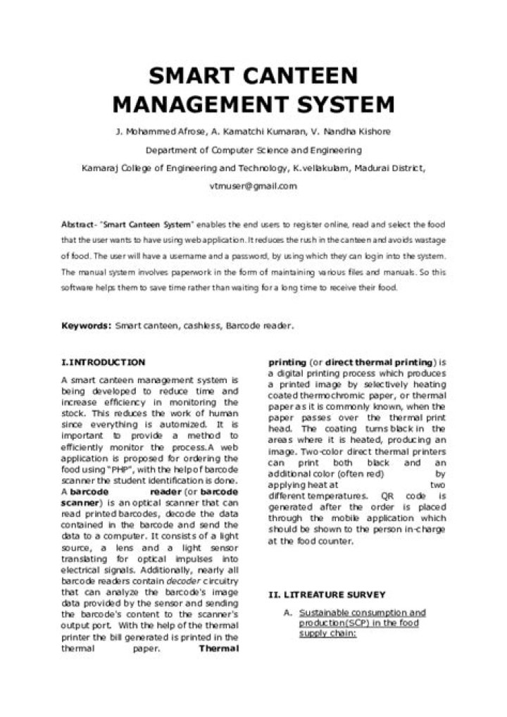 Canteen Management System Project PDF: Complete Implementation Guide