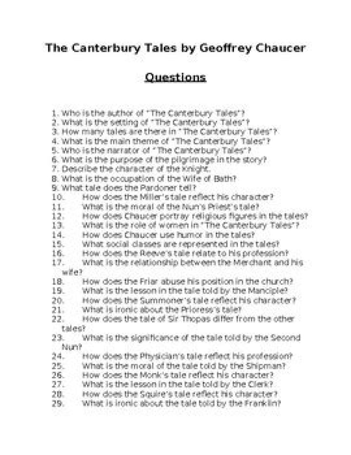 Canterbury Tales Questions & Answers PDF – Complete Study Guide