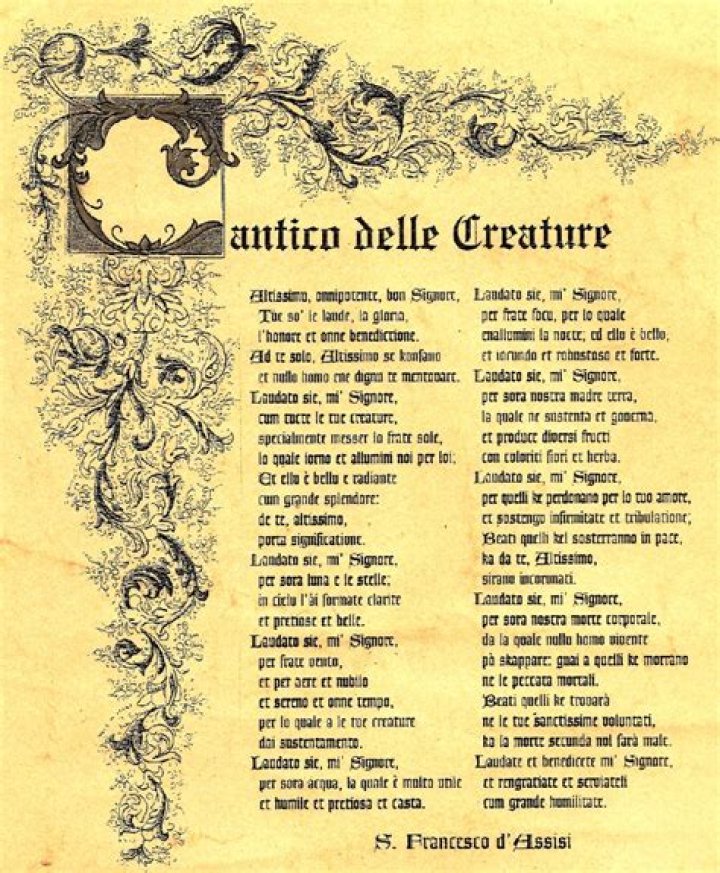 Cantico delle Creature: Testo PDF Gratuito da Scaricare