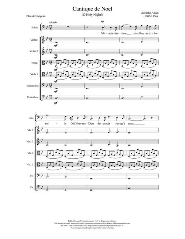 Free Christmas Cantique de Noël Sheet Music PDF Download