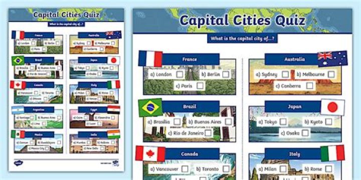 Capital Cities Quiz Questions & Answers PDF: Test Your Global Knowledge