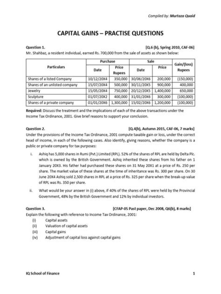 Capital Gains Questions Answered: PDF Guide for Taxpayers