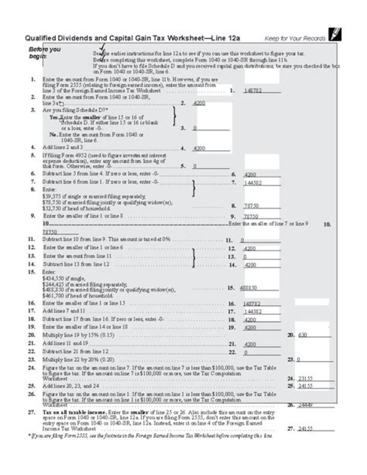 2024 Capital Gains Worksheet PDF: Easy Tax Planning for Investors