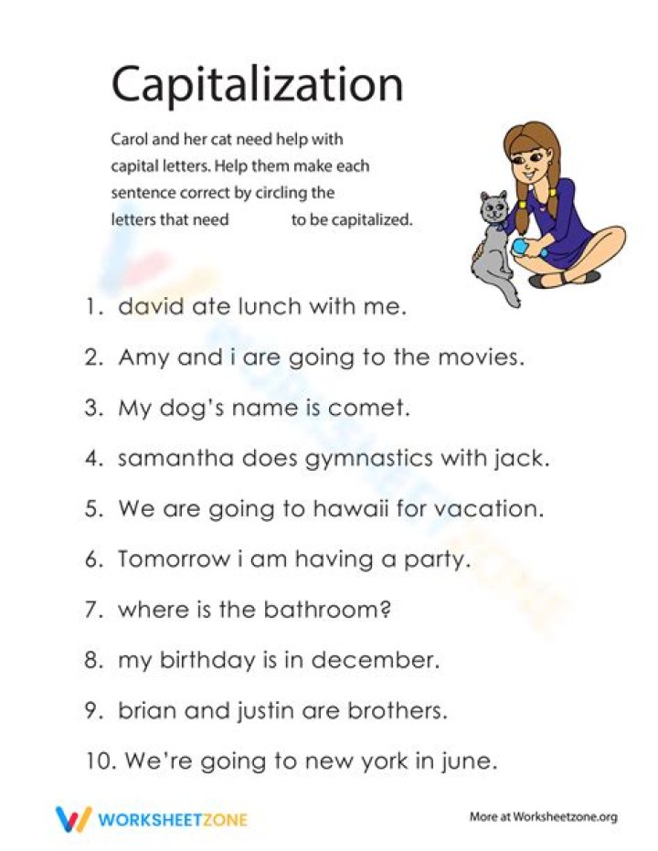 Free Capitalization Worksheet PDF: Improve Grammar Skills Today
