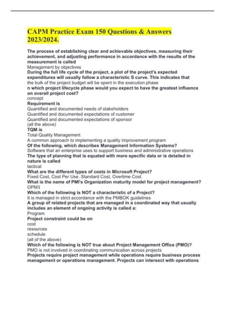 Capm Exam Questions 2018 PDF: Complete Practice & Solutions