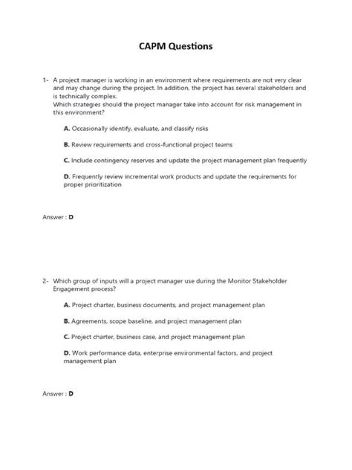 CapM Questions PDF: Expert Practice Problems for Investment Management