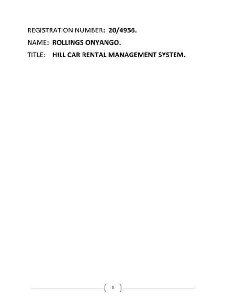 Car Rental Management System Proposal PDF – Efficient Fleet Control Solutions