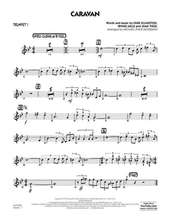 Download Caravan Trumpet Sheet Music PDF for Free