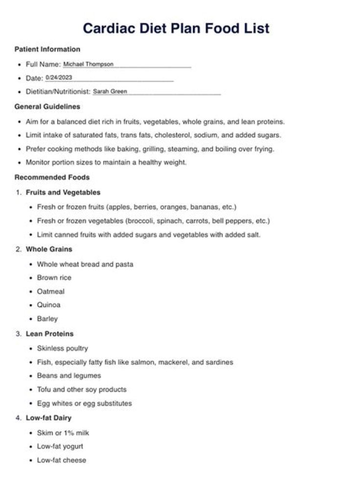 Cardiac Diet Meal Plan PDF – Heart-Healthy Recipes & Nutrition Guide