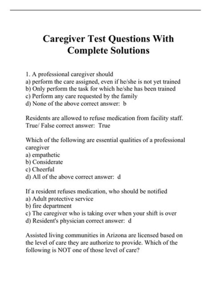 Caregiving Exam Questions & Answers PDF – Study Effectively