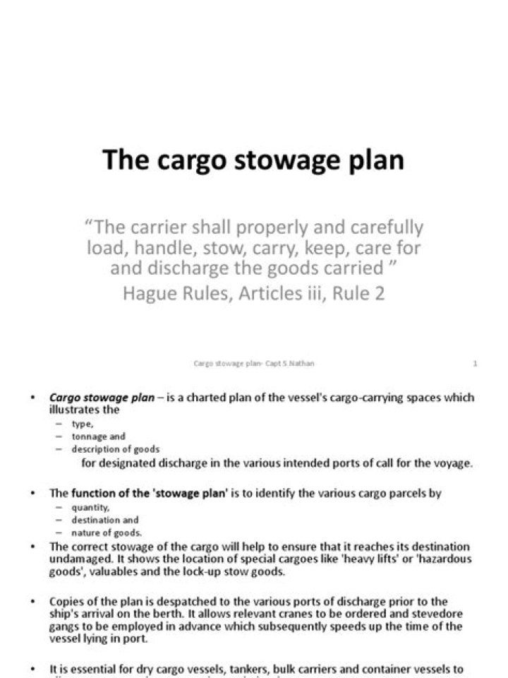 Cargo Stowage Plan PDF: Complete Guide for Safe Shipping