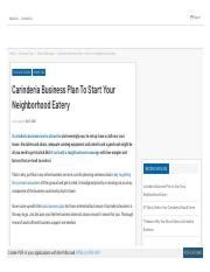Carinderia Business Plan PDF: Step-by-Step Guide for Success