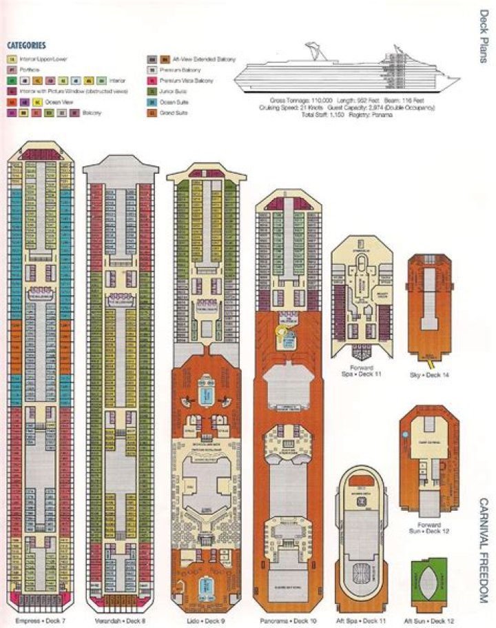 Carnival Freedom Deck Plan PDF: Free Printable Guide