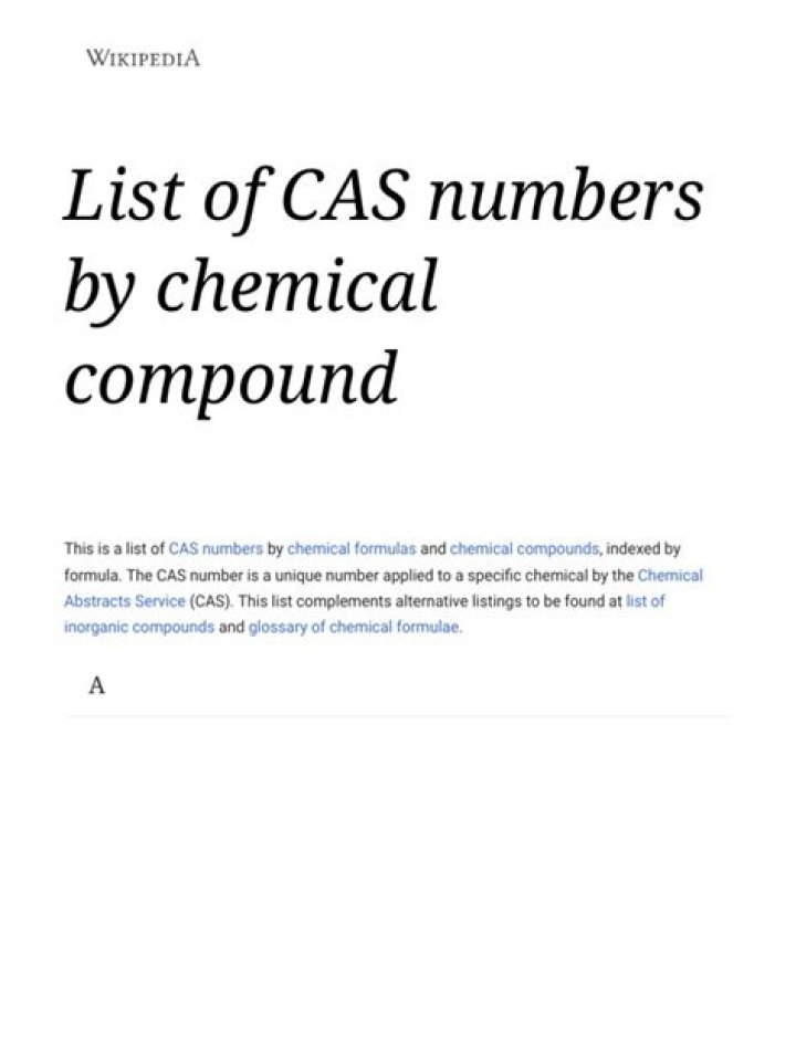 Free CAS Number List PDF – Download Complete Chemical Database