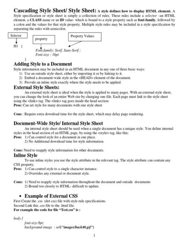 Cascading Style Sheet PDF: Mastering Styling for Web Design