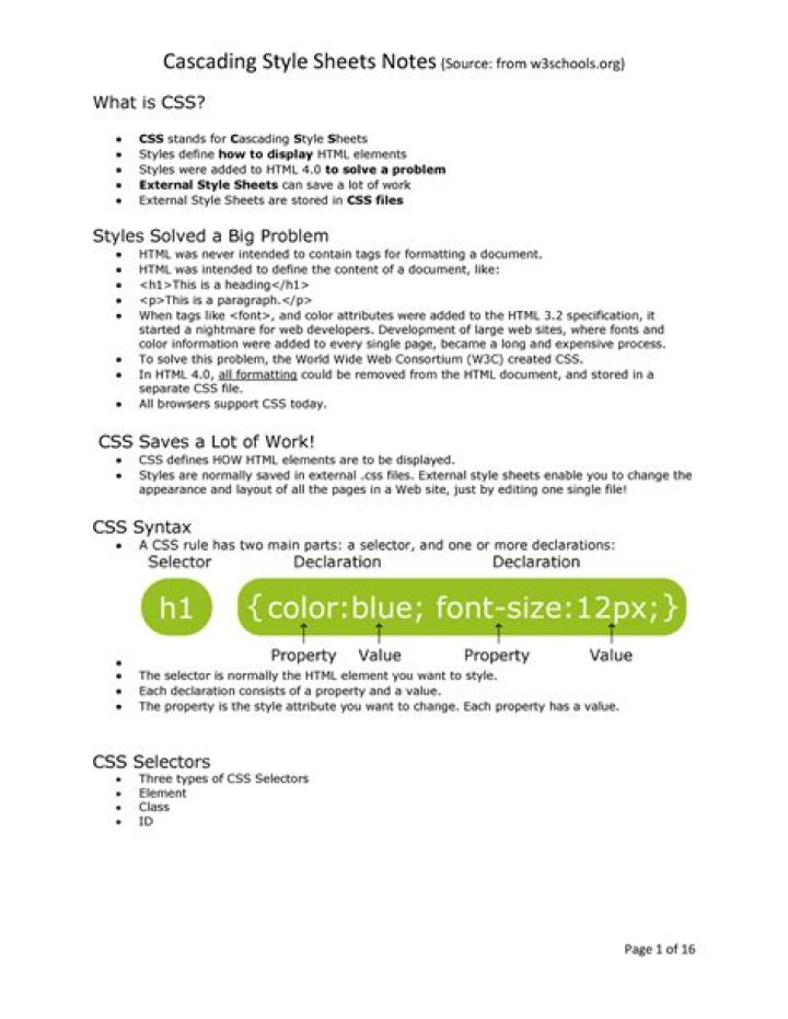 Cascading Style Sheets Notes PDF: Master CSS Efficiently