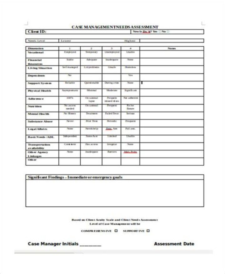 Essential Case Management Needs Assessment PDF for Effective Program Planning