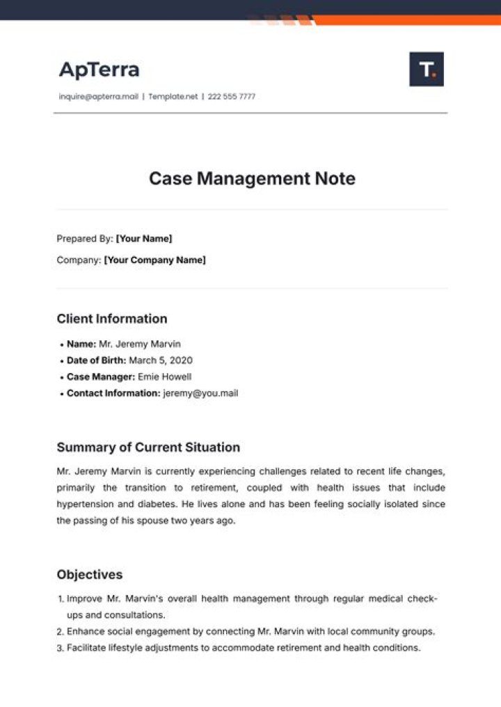 Free Case Management Notes Template PDF for Efficient Workflows
