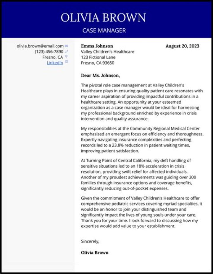 Download a Professional Case Manager Cover Letter PDF