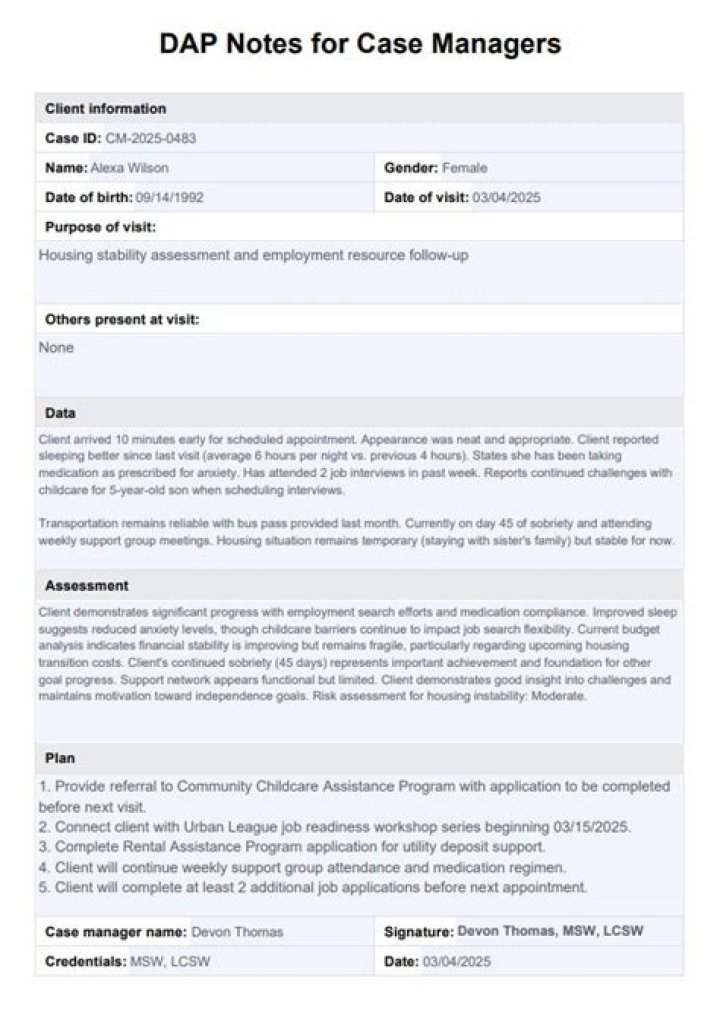 Case Manager Notes Examples PDF: Professional Templates for Efficient Documentation