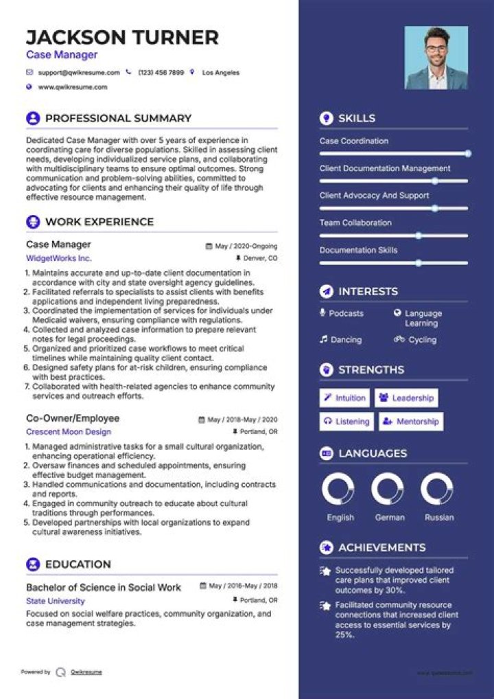 Case Manager Resume PDF for Professional Success