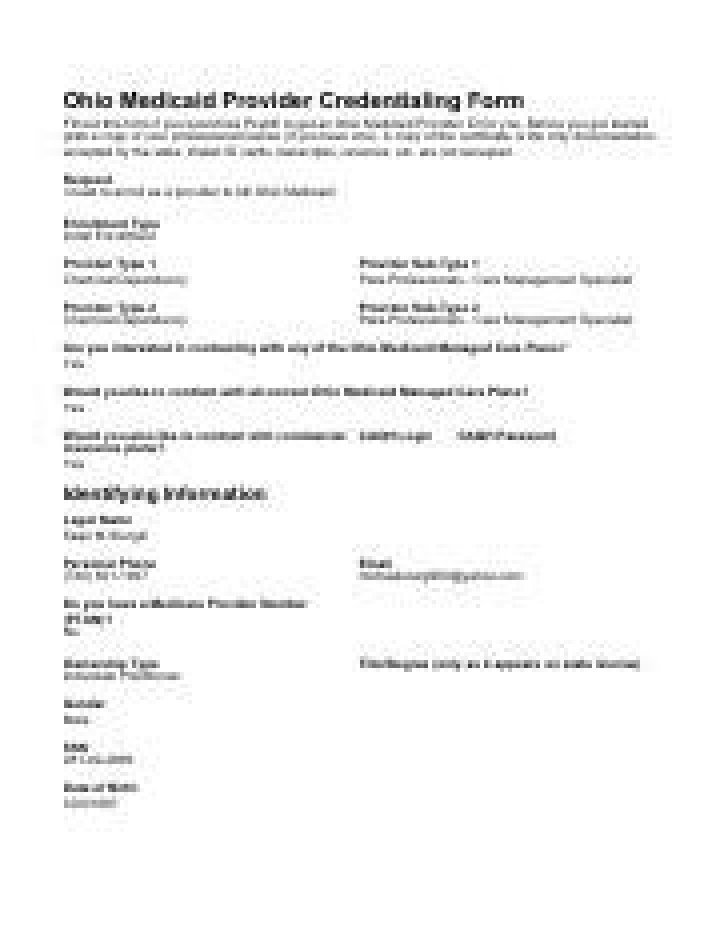 Ohio Medicaid Case Manager Credentialing PDF Form & Credentialing Guide