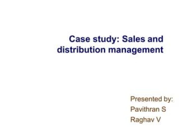 Case Study on Sales and Distribution Management: PDF Insights