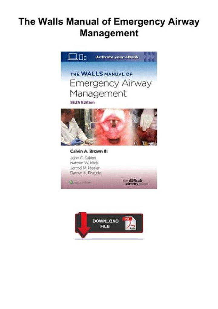 Key Emergency Airway Management Cases PDF – Critical Care Guidance
