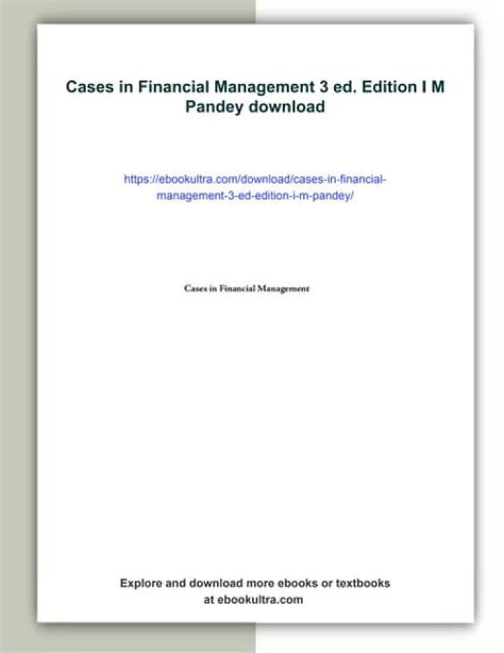 Expert Case Studies in Financial Management Solutions PDF