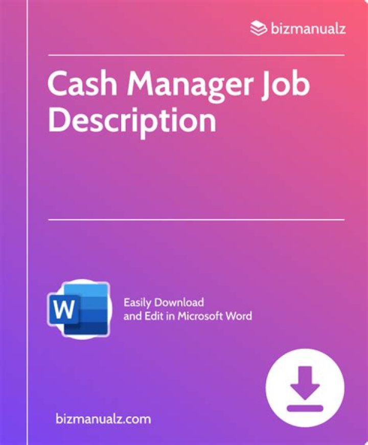 Cash Manager Job Description PDF – Full Career Guide
