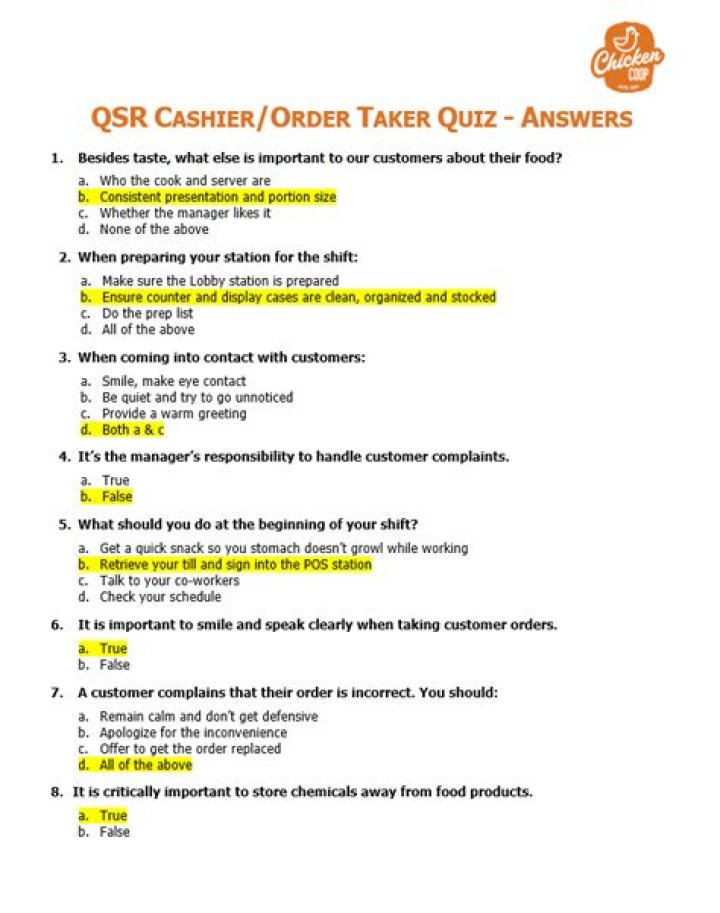 Cashier Exam Questions and Answers PDF – Practice & Prep