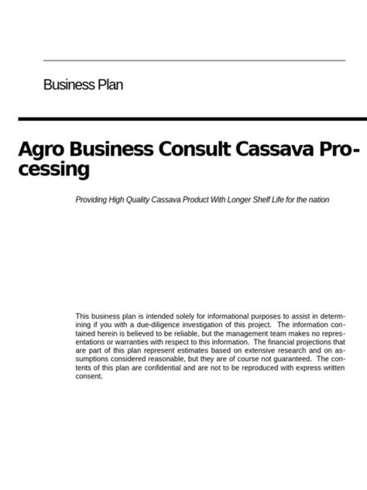Complete Cassava Business Plan PDF for Profitable Farming Ventures