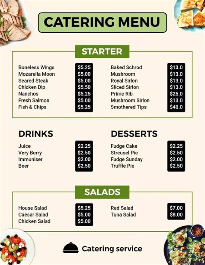 Catering Menu List PDF: Download Full Flexible Catering Menus