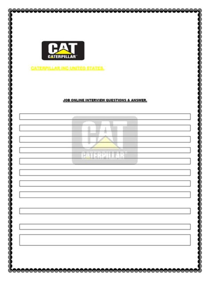 Caterpillar Interview Questions PDF: Top 50 Interview Answers
