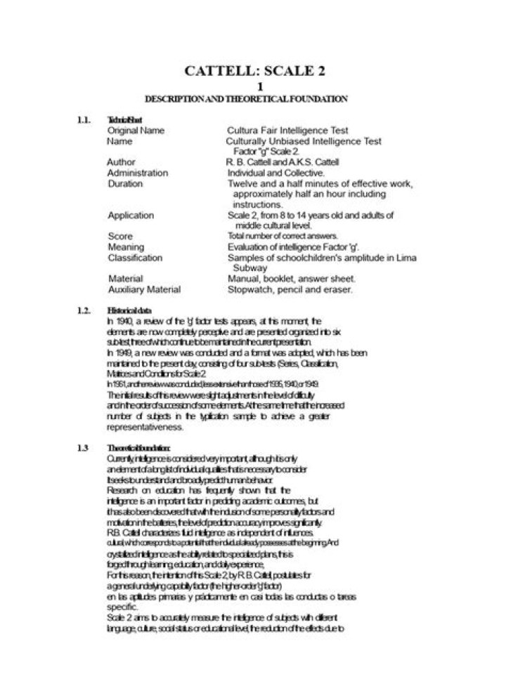 Cattell IQ Test PDF: Full Analysis & Score Breakdown