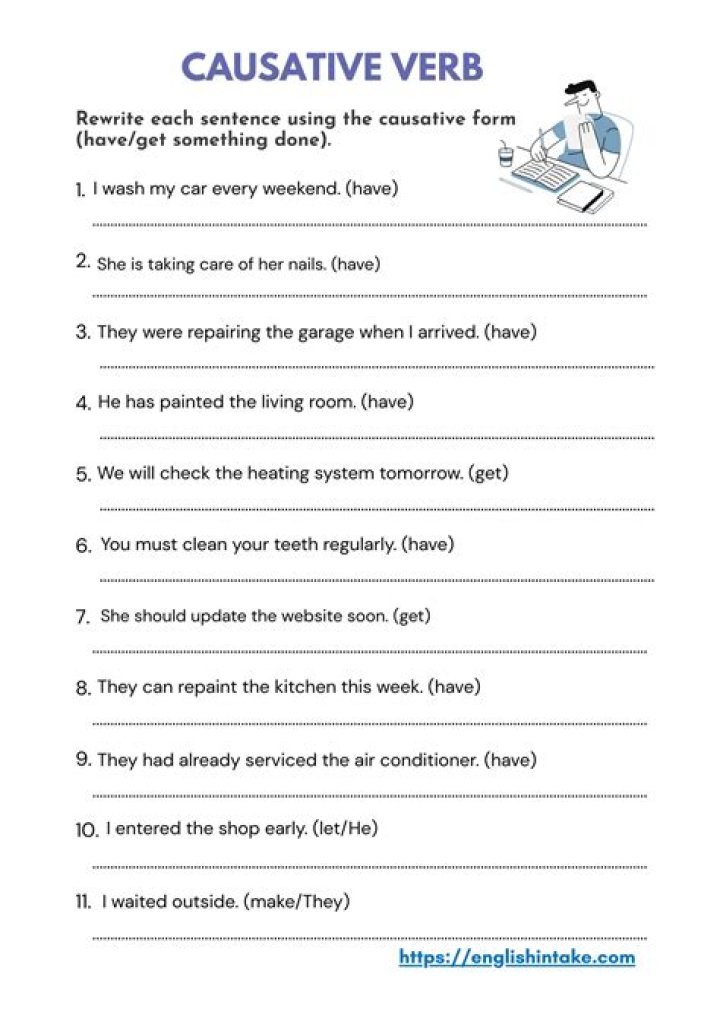 Causative Verbs Exercises PDF with Answers
