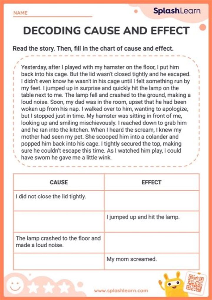 Cause and Effect Reading Comprehension Worksheets PDF – Instant Download